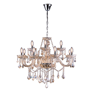 Lustre Candelabro Cristal Legítimo Maria Tereza Nice 12 Lâmpadas E14: Champagne