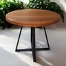 Mesa de Jantar Madeira Maciça Redonda 90 Cm Pé de Ferro Moderna - 2