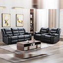 Ver imagem 1 de Conjunto Poltronas Sala de Cinema 2 e 3 Lugares Hollywood com Massagem/aquecimento Pu Preto G31 - Gr