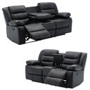 Ver imagem 3 de Conjunto Poltronas Sala de Cinema 2 e 3 Lugares Hollywood com Massagem/aquecimento Pu Preto G31 - Gr