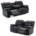 Ver imagem 2 de Conjunto Poltronas Sala de Cinema 2 e 3 Lugares Hollywood com Massagem/aquecimento Pu Preto G31 - Gr