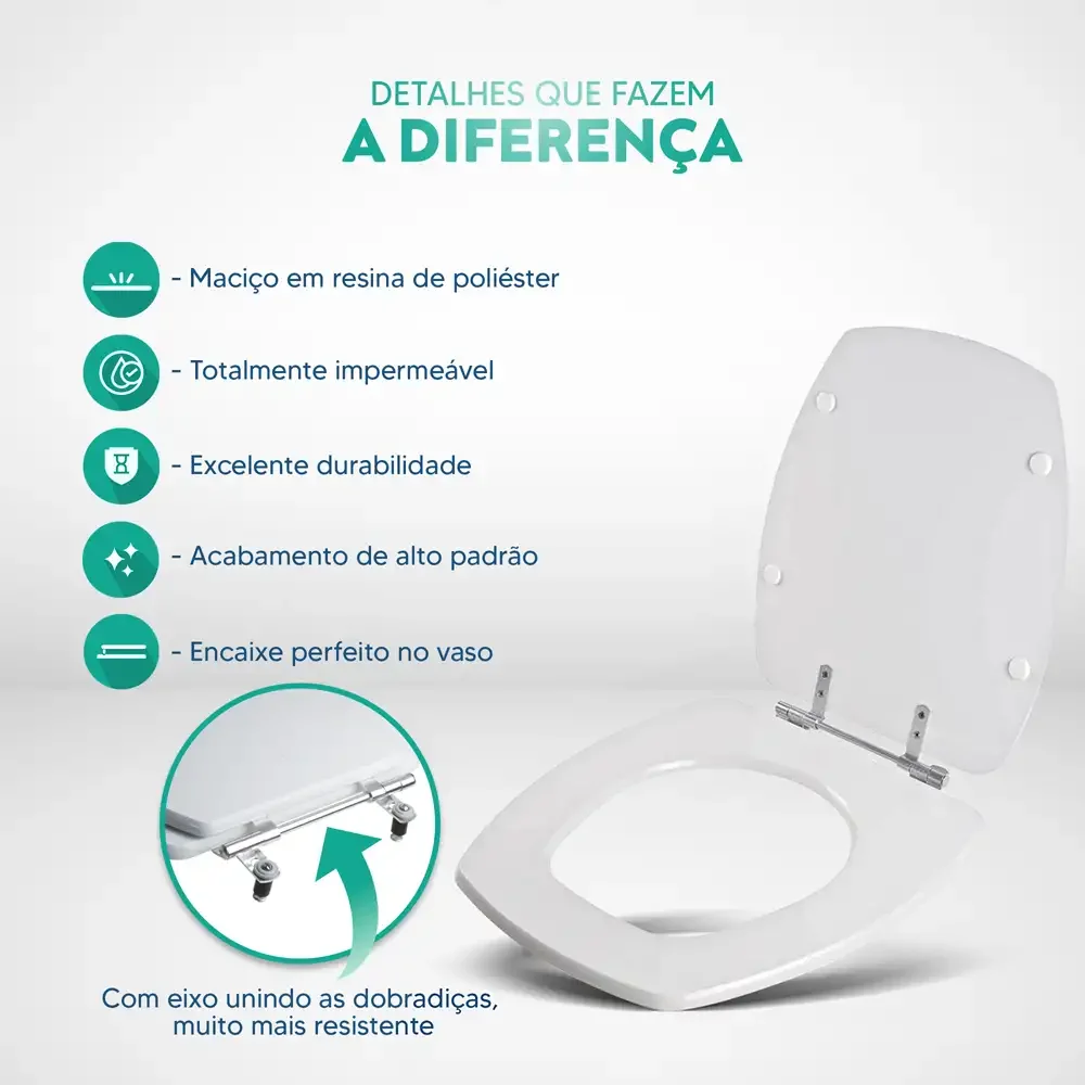 Assento Sanitário Poliester Thema Verde Translucido para vaso Incepa - 3