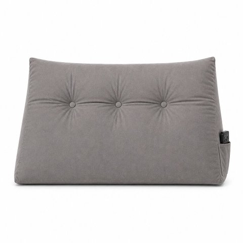 Almofada Decorativa Cabeceira Encosto Apoio de Lombar Solteiro Suede Cinza - Monari Design