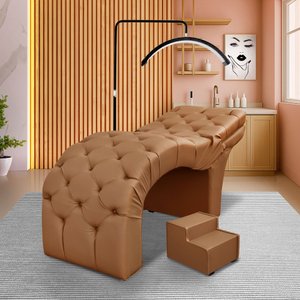 Maca Estética Luxo Reclinável em Capitonê Marrom/caramelo Profissional Bz Home Decor