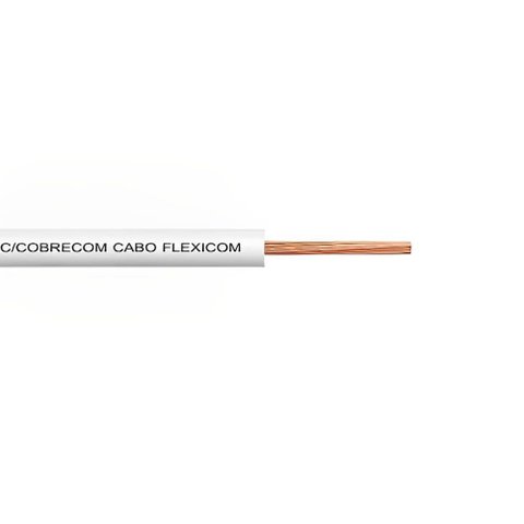 Cabo Flexicom de Cobre 6,0mm 750 Volts Branco com 100 Metros - 1150703401 - Cobrecom Cabo Flexicom B