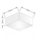 Ver imagem 4 de Plafon Quadrado Vivare Md-3050 Cúpula em Tecido 12/40x40cm - Bivolt Palha 127/220v