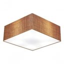Ver imagem 3 de Plafon Quadrado Vivare Md-3050 Cúpula em Tecido 12/40x40cm - Bivolt Palha 127/220v