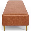 Ver imagem 6 de Kit 02 Puffs Decorativo Sala de Estar Bali W01 Pés Palito 170x60cm Couríssimo Camel - Lyam Decor