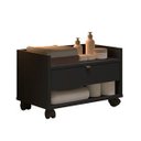 Ver imagem 4 de Armário Gabinete para Banheiro com Rodízios Prisma - Preto