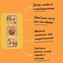 Ver imagem 4 de Kit 2 Petisqueiras 3 Divisórias 25x10cm Bandeja de Bambu Entradas Plasvale Travessa