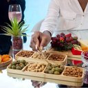Ver imagem 3 de Kit 2 Petisqueiras 3 Divisórias 25x10cm Bandeja de Bambu Entradas Plasvale Travessa