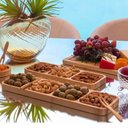 Ver imagem 6 de Kit 2 Petisqueiras 3 Divisórias 25x10cm Bandeja de Bambu Entradas Plasvale Travessa
