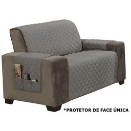 Capa Protetor de Sofá 2 Lugares King Classic Face Única Assento 1,20m Cinza - 4