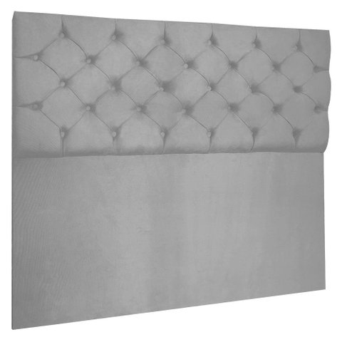 Cabeceira Capitonê Casal 140cm Jade Suede Cinza Slk Decor