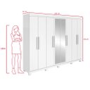 Ver imagem 4 de Guarda-roupa Casal 8 Portas Easy Slim com Espelho e Pés