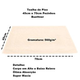 Toalha Piso Buettner Felpudo 100% Algodão Pezinhos 45cmx70cm Marfim - 4