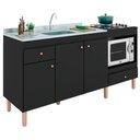 Ver imagem 5 de Armário de Cozinha Compacta para Pia 3 Portas 2 Gavetas Espaço para Forno e Cooktop Itália