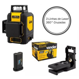 Nível a Laser Recarregável 30m 3 Linhas Verde Nlr 030 Vonder - 2