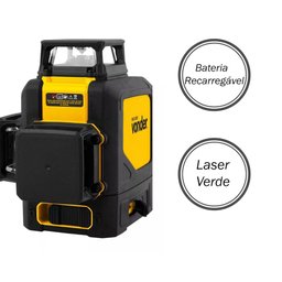 Nível a Laser Recarregável 30m 3 Linhas Verde Nlr 030 Vonder - 3