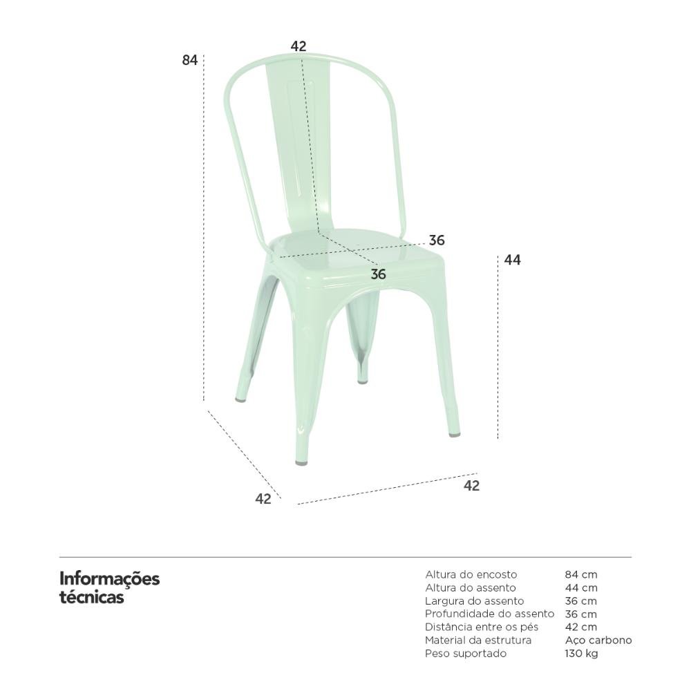 Kit 2 Cadeiras Iron Tolix - Verde Claro - 16