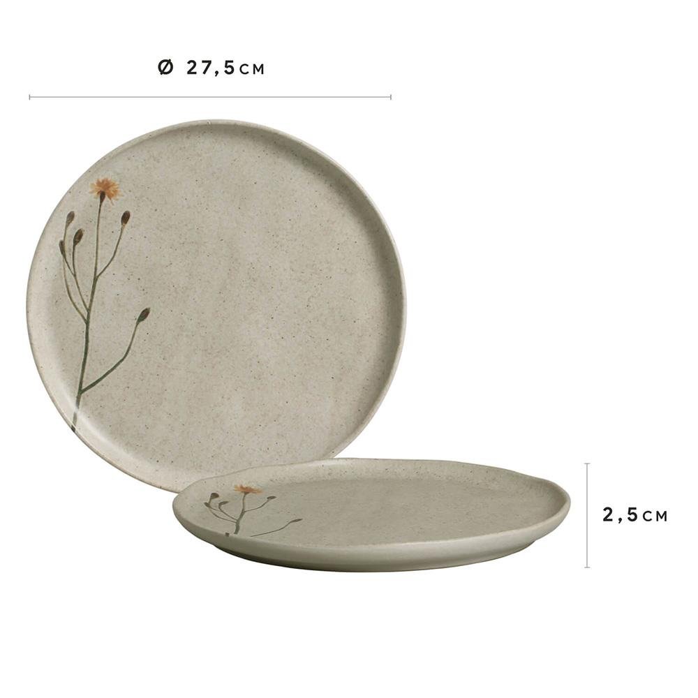 CONJUNTO C/ 6 PRATOS RASO BIO STONEWARE CAMPESTRE Ø 27,5cm - 2