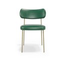 Ver imagem 3 de Kit 4 Cadeiras Stela Champanhe Fixa Courino Verde Sala de Jantar - Belliv Decor