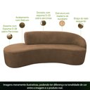 Ver imagem 3 de Sofá Curvo 4 Lugares 230cm Eron Braço Esquerdo Linho Camel - Nexta Casa