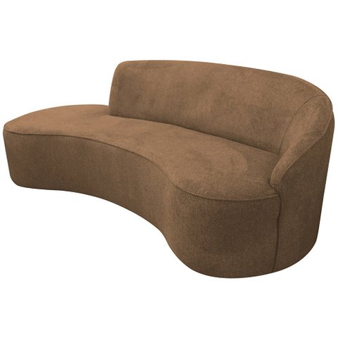 Sofá Curvo 4 Lugares 230cm Eron Braço Esquerdo Linho Camel - Nexta Casa