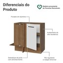 Ver imagem 3 de Balcão de Canto 1 Porta (sem Tampo) Rustic/Branco Agata Madesa
