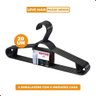 Kit Cabide Plástico Adulto 40cm Preto Sanremo 20 Unidades - 2