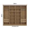 Ver imagem 6 de Guarda Roupa 4 Portas de Correr e 4 Gavetas N565 Flex Canela/canela ou Macadamia - Kappesberg