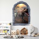 Ver imagem 3 de Adesivo de Parede Janela Falsa Dinossauro T-Rex-Extra Grande 85x62cm