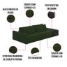 Sofá Ilha 2 Lugares Living 232cm Modulado Lary Veludo Verde Pu Pto K01 - D'rossi - 5