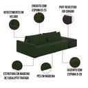 Ver imagem 5 de Sofá Ilha 2 Lugares Living 232cm Modulado Lary Veludo Verde Pu Pto K01 - D'Rossi