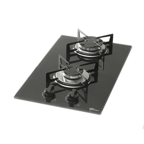 Fogão Cooktop À Gás 2 Bocas Mesa Vidro Bivolt Fischer Preto