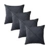 Kit 4 Capas para Almofada Drapeada em Veludo Quadrada Várias Cores Cor:cinza Chumbo - 1