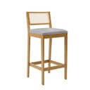 Ver imagem 2 de Banqueta Cozinha Média Madeira Castanho Encosto Palhinha Austria I03 - D'Rossi