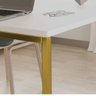 Mesa Escritório Base Metal Dourado Tampo Branco 120 Cm House - 4