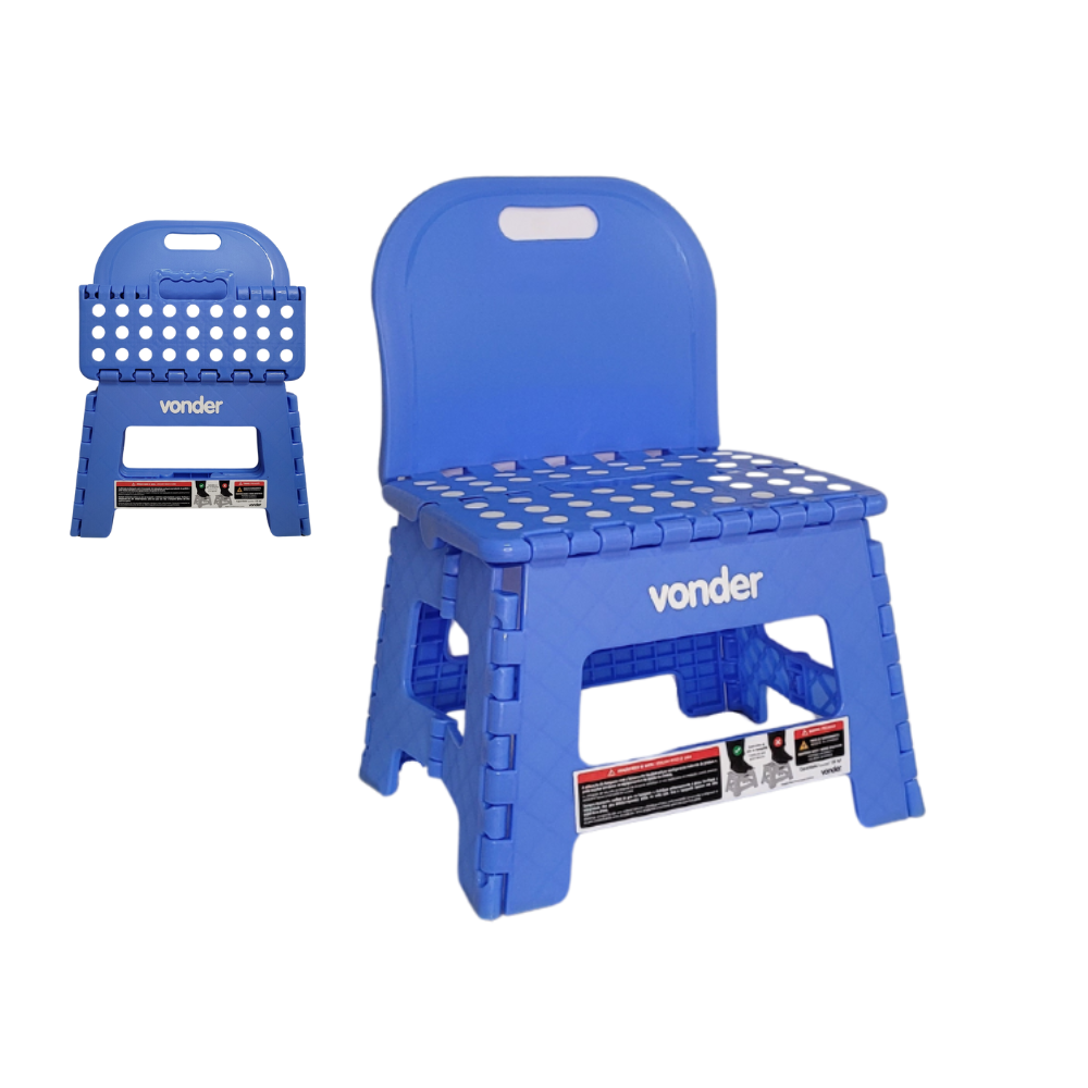 Cadeira Infantil Dobrável para Uso Doméstico e Passeios - Vonder Azul