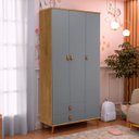 Ver imagem 1 de Roupeiro Jujuba Elegante com 3 Portas 2 Gavetas em Mdf:cinza