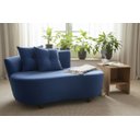 Ver imagem 2 de Namoradeira Sofá Feijão Suria 150cm Orgânica Suede Azul Marinho