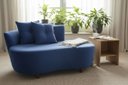 Ver imagem 2 de Namoradeira Sofá Feijão Suria 150cm Orgânica Suede Azul Marinho
