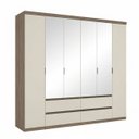 Ver imagem 3 de Guarda Roupa Casal com Espelho 100% MDF 6 Portas 4 Gavetas 250 x 230cm Nobre Yescasa Off White/Rustic