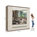 Ver imagem 4 de Guarda-Roupa 6 Portas 4 Gavetas 100% MDF 250cm x 230cm x 55cm Nobre Off White/Rustic