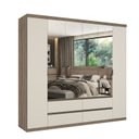 Ver imagem 3 de Guarda-Roupa 6 Portas 4 Gavetas 100% MDF 250cm x 230cm x 55cm Nobre Off White/Rustic
