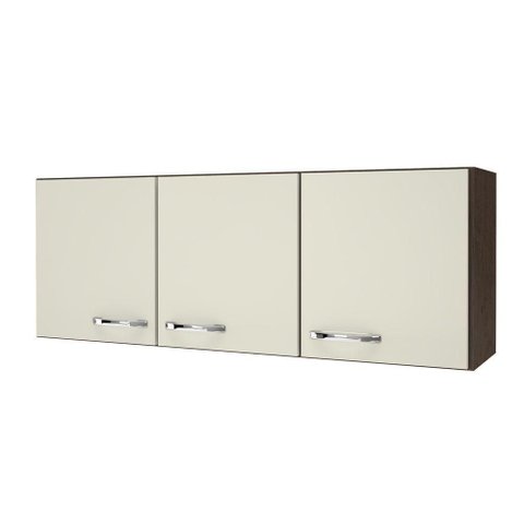 Armário de Cozinha 1,20mts Pop Faro 3p Noce / Off White - Indekes