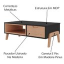 Ver imagem 5 de Kit Rack Para TV 50 Polegadas E Mesa De Centro Grafite Pinus HEC