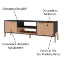 Ver imagem 4 de Kit Rack Para TV 50 Polegadas E Mesa De Centro Grafite Pinus HEC