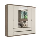 Ver imagem 3 de Guarda-Roupa 6 Portas 4 Gavetas 100% MDF 250cm x 230cm x 55cm Nobre Off White/Rustic