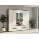 Ver imagem 1 de Guarda-Roupa 6 Portas 4 Gavetas 100% MDF 250cm x 230cm x 55cm Nobre Off White/Rustic
